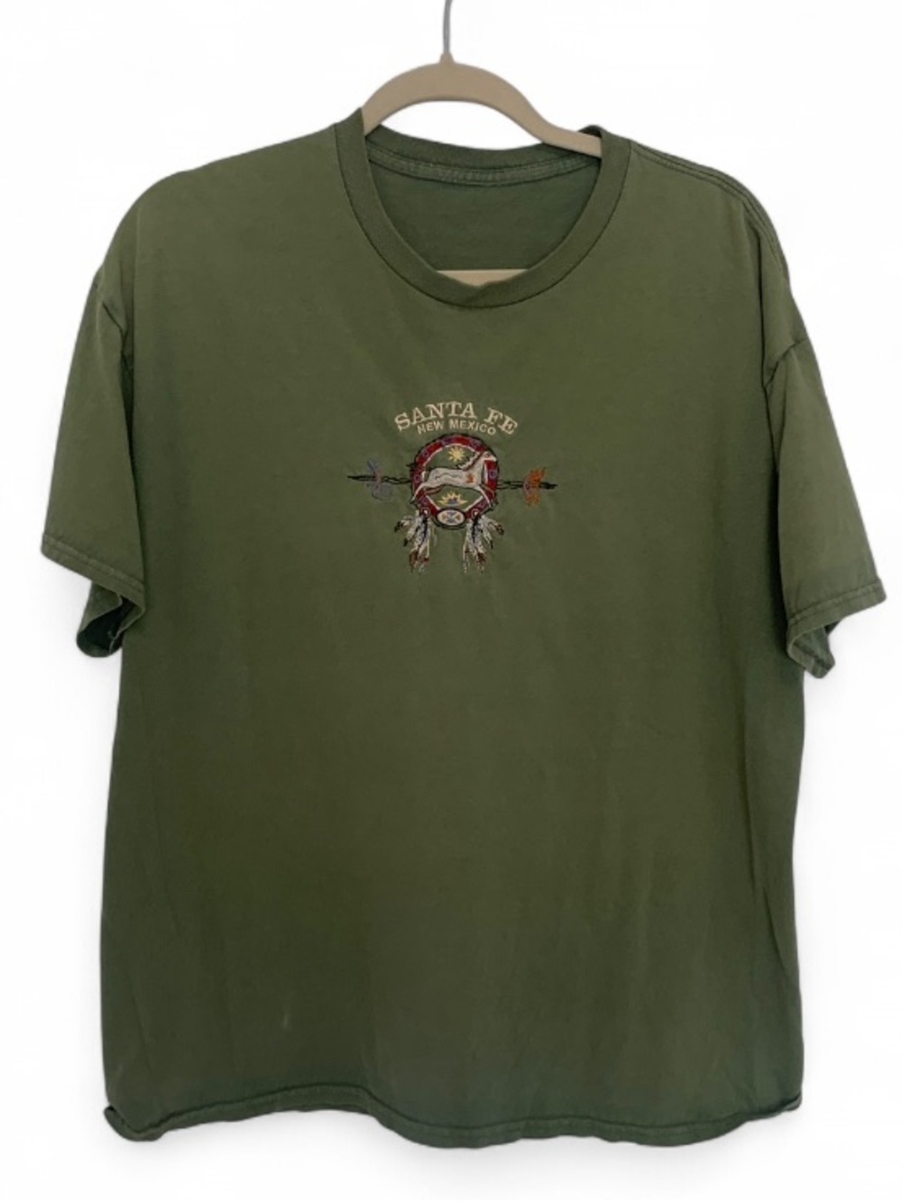 Vintage Santa Fe New Mexico Native American Embroidered Graphic Short Sleeve Tee